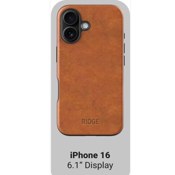 Ridge Case for iPhone 16 Oil-Waxed Full-Grain Leather in Tobacco Brown NIB - Picture 2 of 11